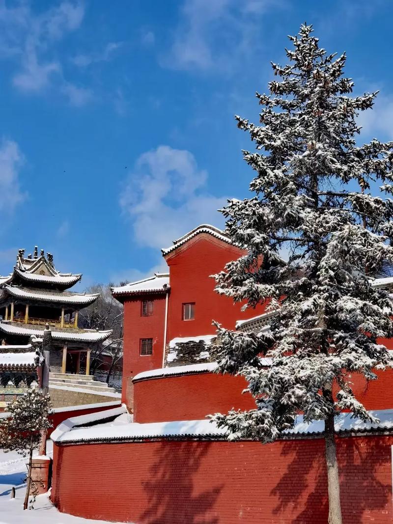 山西五台山又迎来了降雪，气温已经下降到零下10摄氏度，有点冷