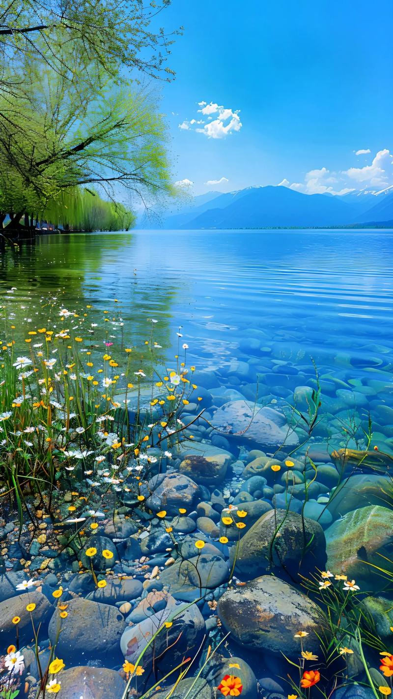 倒映的美景：捕捉春天湖畔的诗情画意