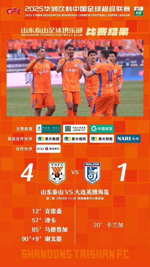 中超战报：泰山5-1稳居榜首，国安失利，跌出前三